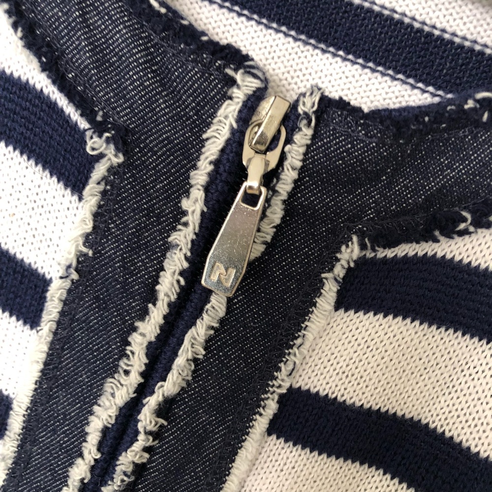 Navy and white lightweight zip up cardigan